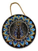 Quadro Decorativo de Parede Mandala em Porcelana Nossa Senhora Aparecida - Enfeite Religioso