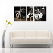 Quadro Decorativo De Volta Para O Futuro Delorean Mosaico 5 Peças GG2
