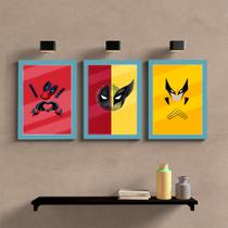 Quadro Decorativo Dead vs Wolverine + Vidro 33x25 3pç Studio Quadro Decorativo Dead vs Wolverine + Vidro 33x25 3pç Studio