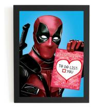 Quadro Decorativo Deadpool Arte Poster Moldurado