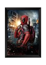 Quadro Decorativo Deadpool com acrílico A4