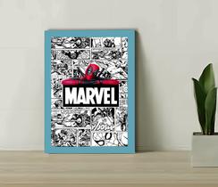 Quadro Decorativo Deadpool Marvel Sala Quarto + Vidro 33x25