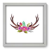 Quadro Decorativo - Deer Horn - 33cm x 33cm - 109qdsb Quadro Decorativo - Deer Horn - 33cm x 33cm - 109qdsb