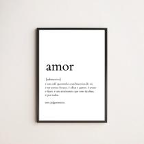 Quadro Decorativo Definição de Amor 24x18cm - com vidro Quadro Decorativo Definição de Amor 24x18cm - com vidro