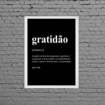 Quadro Decorativo Definição Gratidão 24X18Cm Moldura Branca