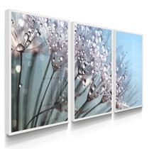 Quadro Decorativo Dente de Leão Azul Rose 55x40 Com Moldura Quadro Decorativo Dente de Leão Azul Rose 55x40 Com Moldura