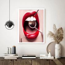 Quadro Decorativo Dentista Boca Instrumentos - 70x50cm