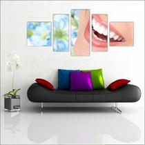 Quadro Decorativo Dentista Consultórios Decoração Odontologia 5 Peças T4