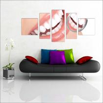 Quadro Decorativo Dentista Consultórios Decoração Odontologia 5 Peças T6