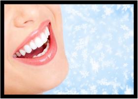 Quadro Decorativo Dentista Consultórios Odontológicos Sorriso Dentes Com Moldura RC016