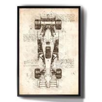 Quadro Decorativo Desenho Carro Formula 1 Vintage