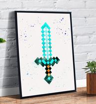 Quadro Decorativo Desenho Espada De Diamante Jogo