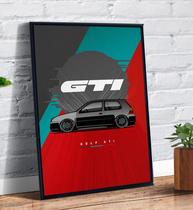 Quadro Decorativo Desenho Golf Gti Volkswagen Carro