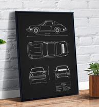 Quadro Decorativo Desenho Porsche 911 Carro Desenho