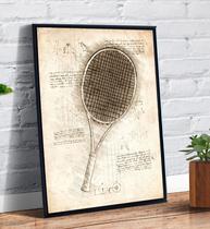 Quadro Decorativo Desenho Raquete De Tenis Esporte