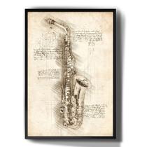 Quadro Decorativo Desenho Saxofone Instrumento Arte