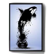 Quadro Decorativo Desenho Tinta Ink Baleia Orca