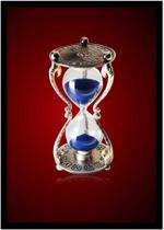 Quadro Decorativo Design Ampulheta Clássica Com Fundo Vermelho Com Moldura RC049