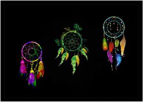 Quadro Decorativo Design Filtro Dos Sonhos Amuleto Indígena Cores Vibrantes Com Moldura RC043 Quadro Decorativo Design Filtro Dos Sonhos Amuleto Indígena Cores Vibrantes Com Moldura RC043