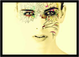 Quadro Decorativo Design Moda Fashion Maquiagem Com Moldura RC034