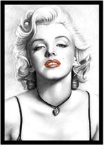 Quadro Decorativo Design Moda Fashion Marilyn Monroe Com Moldura RC036