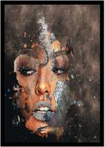 Quadro Decorativo Design Moda Fashion Modelo Ilustração Com Moldura RC016
