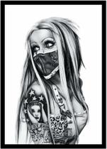 Quadro Decorativo Design Moda Fashion Tatuagem Com Moldura RC051