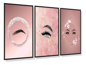 Quadro Decorativo Designer De Sobrancelha Brilhos Rosa Preto Quadro Decorativo Designer De Sobrancelha Brilhos Rosa Preto
