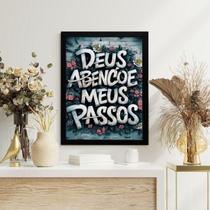 Quadro Decorativo Deus Abençoe Meus Passos 24X18Cm - Vidro Quadro Decorativo Deus Abençoe Meus Passos 24X18Cm - Vidro
