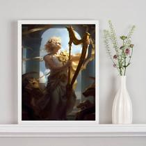Quadro Decorativo Deus Da Música- Apolo 45X34Cm - Com Vidro