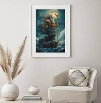 Quadro Decorativo Deus Do Mar Poseidon - 60x48cm