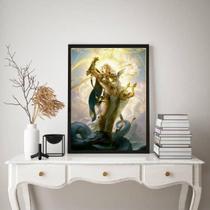 Quadro Decorativo Deus Grego Apolo 45X34Cm - Com Vidro
