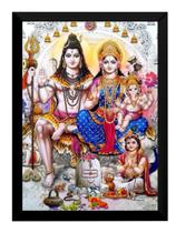 Quadro Decorativo Deus Shiva Família Índia Hinduísmo Arte