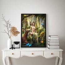 Quadro Decorativo Deusa Da Natureza- Artemis 33x24cm - com vidro