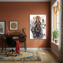 Quadro Decorativo Deusa Durga Do Hinduísmo - 70X50Cm Quadro Decorativo Deusa Durga Do Hinduísmo - 70X50Cm