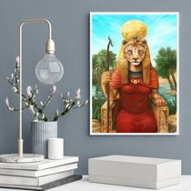 Quadro Decorativo Deusa Sekhmet 33x24cm - com vidro Quadro Decorativo Deusa Sekhmet 33x24cm - com vidro