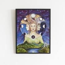 Quadro Decorativo Deusa Tríplice 24X18Cm - Com Vidro Preta