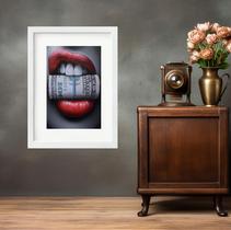 Quadro Decorativo Dinheiro Boca - 60x48cm