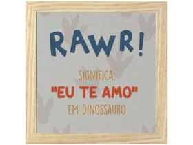 Quadro Decorativo Dino Rawr 23,5x23,5cm