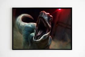 Quadro Decorativo Dinossauro com Moldura E Acetato Tamanho A3