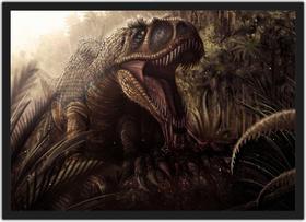 Quadro Decorativo Dinossauro Com Moldura