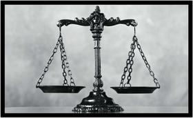 Quadro Decorativo Direito Advogados Balança Da Justiça Sala Escritório Com Moldura RC008