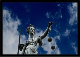 Quadro Decorativo Direito Advogados Deusa Têmis Advocacia Justiça Sala Escritório Com Moldura RC011