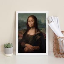 Quadro Decorativo Divertido Banheiro - Monalisa 33x24cm - com vidro