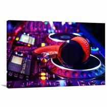 Quadro decorativo DJ Música Festa Tela em Tecido Quadro decorativo DJ Música Festa Tela em Tecido
