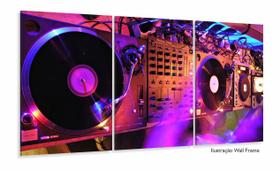 Quadro Decorativo DJ Música Som 120x60 3 peças Quadro Decorativo DJ Música Som 120x60 3 peças