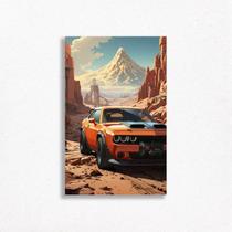 Quadro Decorativo Dodge Challenger Carro Corrida Deserto V8