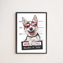 Quadro Decorativo Dog Prisioneiro 24x18cm - com vidro Quadro Decorativo Dog Prisioneiro 24x18cm - com vidro