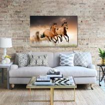 Quadro Decorativo Dois Cavalos Marrons