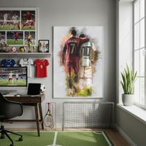 Quadro Decorativo Dois craques da bola-70x50cm Cor:Moldura Preta